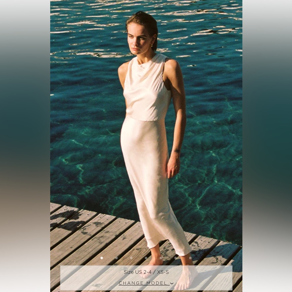 Shona Joy la lune high neck maxi dress, cream NWT!